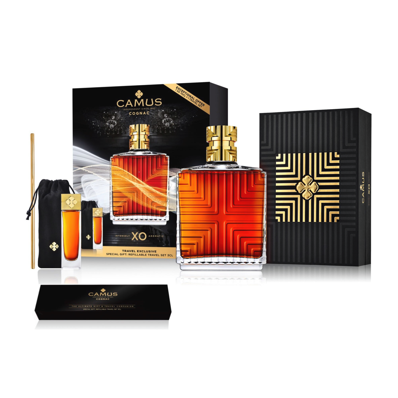 Camus XO L.Dorville VS.O.P. V.S.O.N. セット Schiphol | COGNAC CAMUS XO travel set with gift box